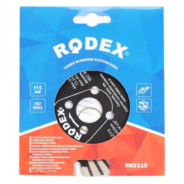 Rodex RRZ115 Turbo Elmas Beton Tuğla Kesme Kesici Diski 115 mm - 2