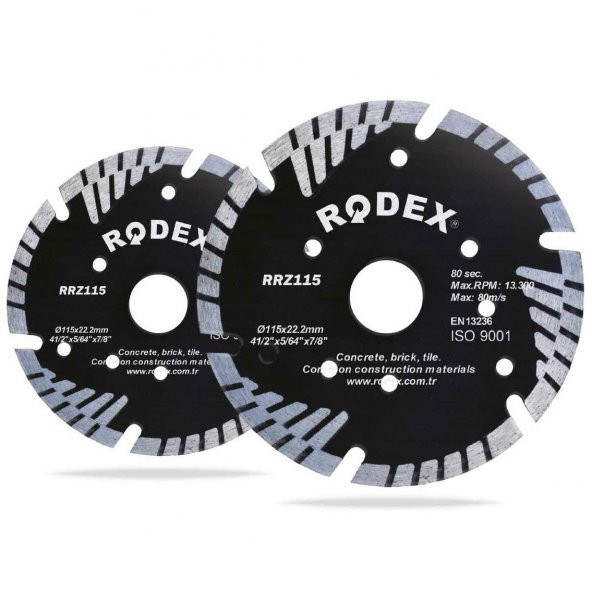 Rodex RRZ115 Turbo Elmas Beton Tuğla Kesme Kesici Diski 115 mm - 3