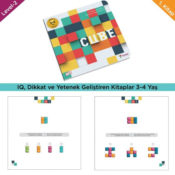 CUBE (3-4 Yaş) / IQ, Dikkati Güçlendirme Seti-Anasınıfı - TÜZDER Yayınları ürün görseli 1