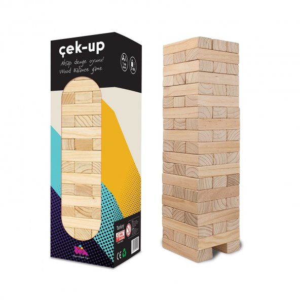 ÇEKUP 54 Parça Ahşap Denge Oyunu 3+ Yaş 2 Oyuncu