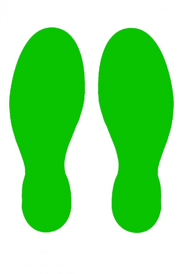 Ayak İzi Zemin Sticker Yeşil Renkli (16 lı Paket)