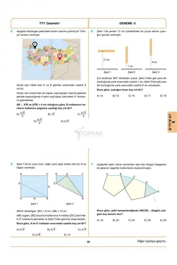 Toprak Tyt-Ayt Geometri Deneme Kitabı (20Li) - 4