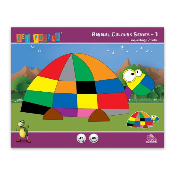 ZET PUZZLE Kaplumbağa/Turtle 24 Parça - Animal Colours Series-1