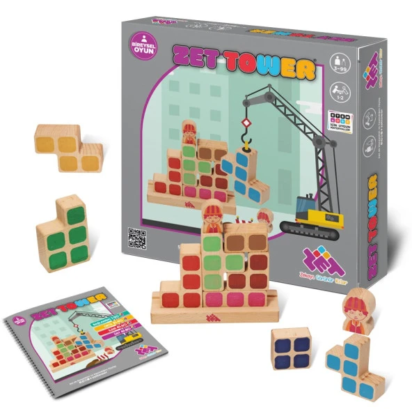 ZET TOWER (Küçük Mühendisler) Zeka ve Akıl Oyunu 3+ Yaş 1+ Oyuncu - 2