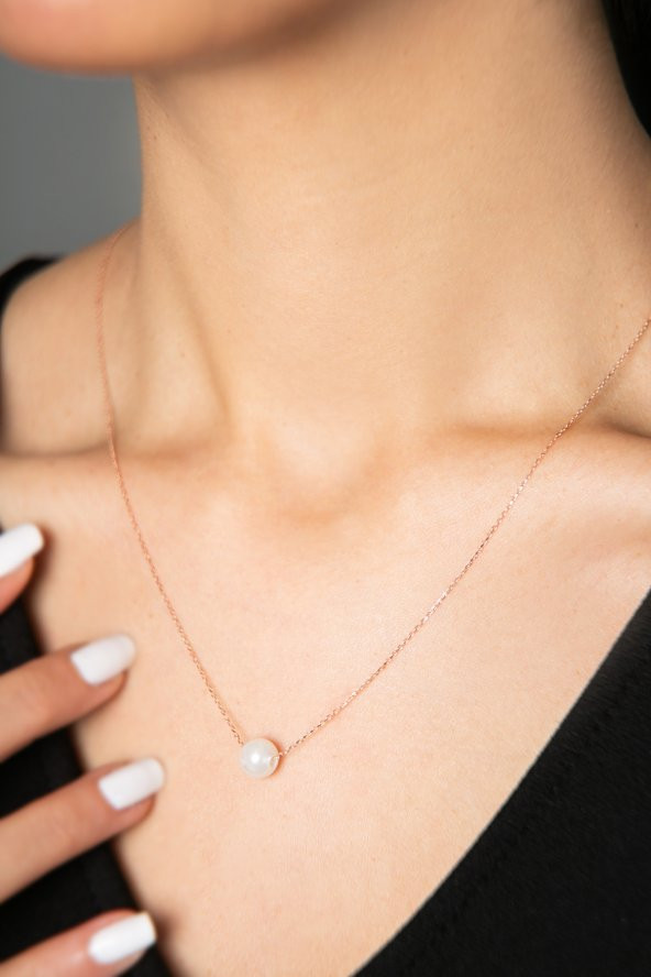 Kadın İnci Model 925 Ayar Gümüş Kolye