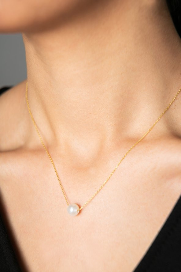 Kadın İnci Model 925 Ayar Gümüş Kolye - 3