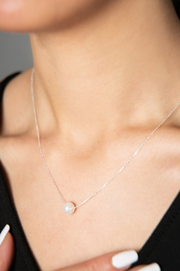 Kadın İnci Model 925 Ayar Gümüş Kolye - 4