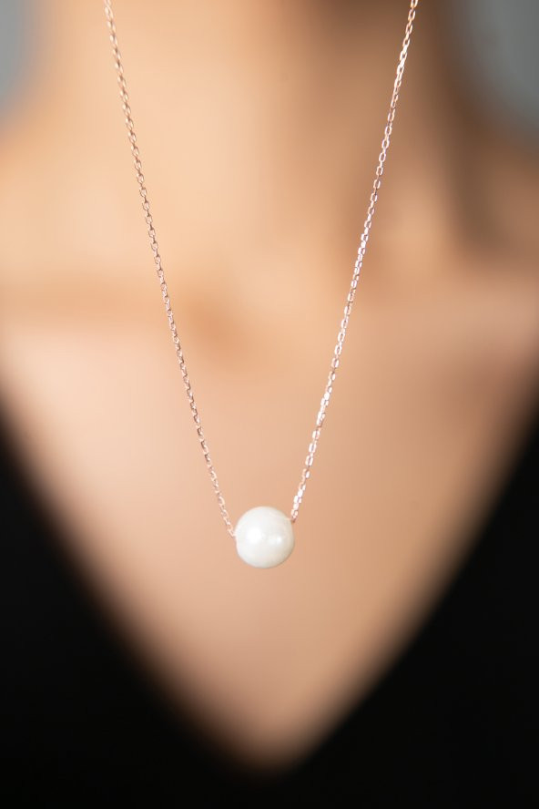 Kadın İnci Model 925 Ayar Gümüş Kolye - 8