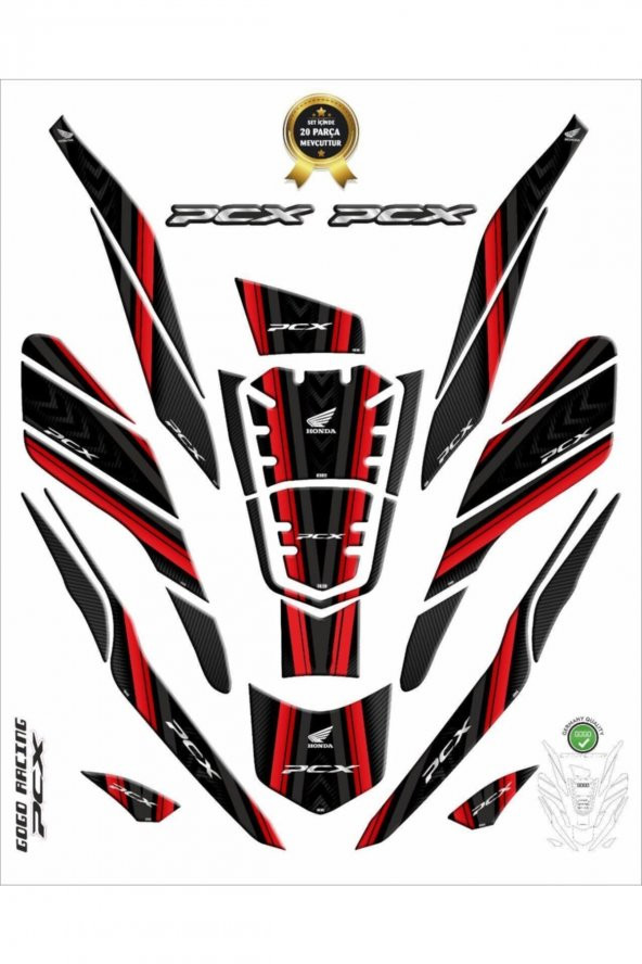26 Parça 2021 Honda Pcx 125 Tank Pad Seti - 2