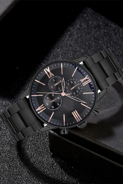 Siyah Rose Analog Erkek Kol Saati STC11990
