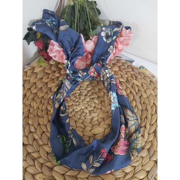 Renkli Desenli Şekil Verilebilir Telli Bandana - 2