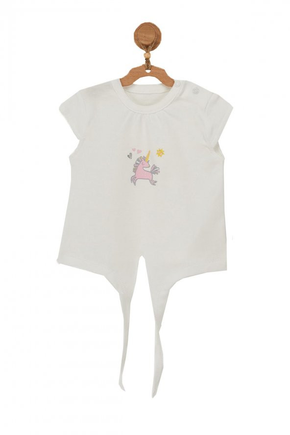 Andywawa Kız Bebek Unicorn Motifli Bağlama Detaylı Alt Üst Takım AC22718 - 2