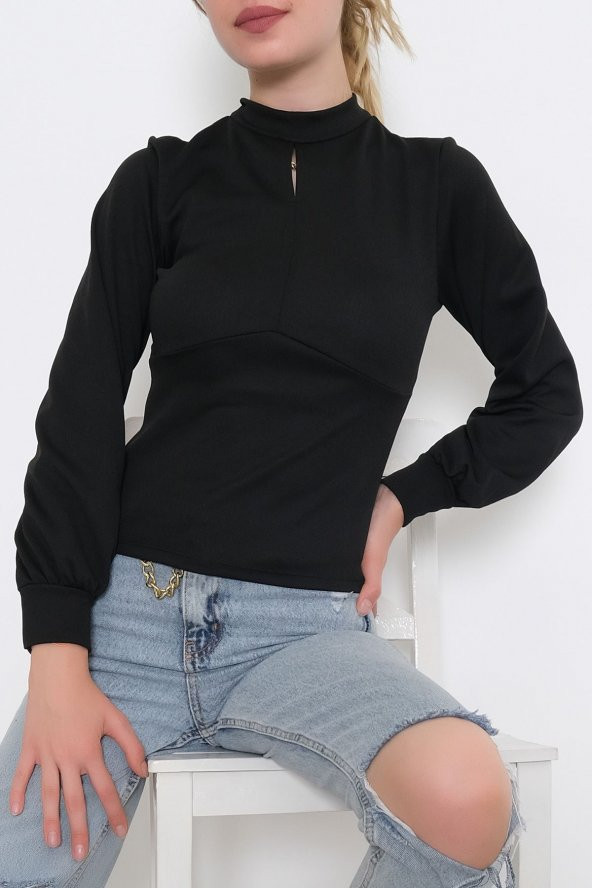 Balon Kol Bluz Siyah - 3461.631. - 2