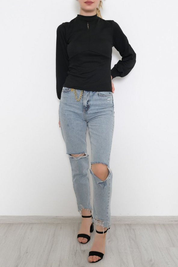 Balon Kol Bluz Siyah - 3461.631. - 3