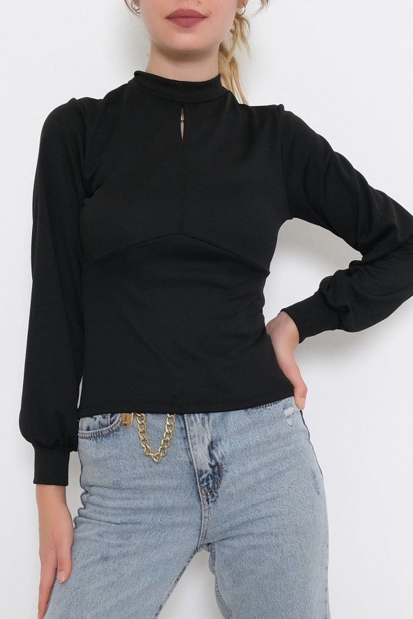 Balon Kol Bluz Siyah - 3461.631. - 4