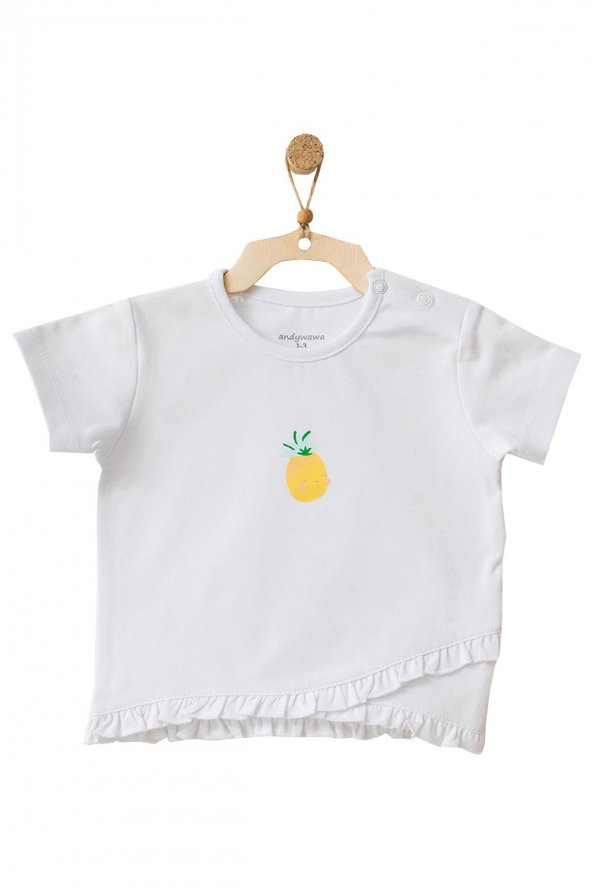 Andywawa Kız Bebek Ananas Desenli Alt Üst Sarı Şort Takım AC21633R - 2