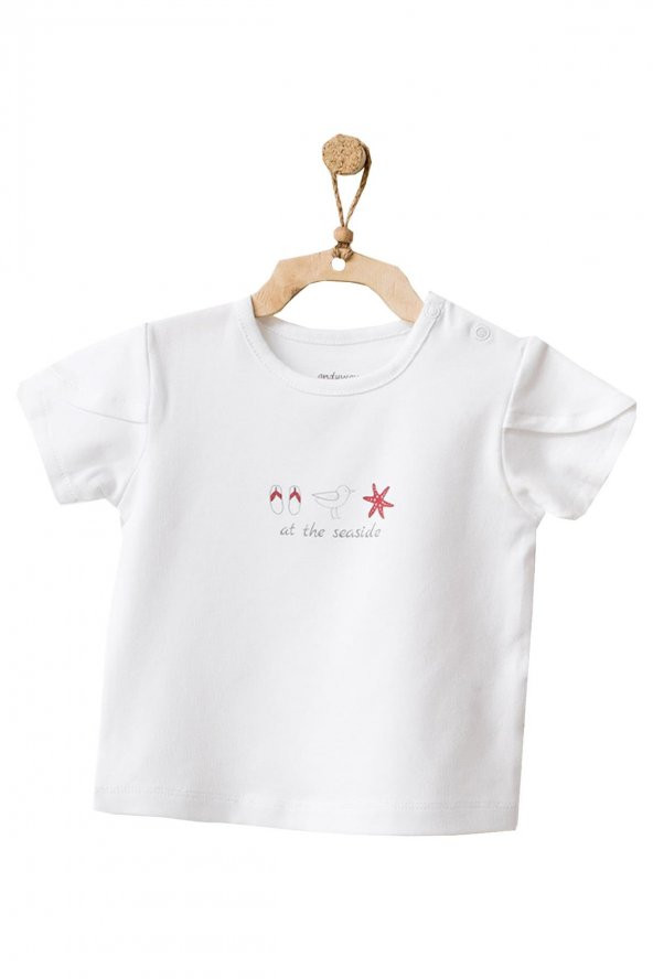 Andywawa Kız Bebek Kırmızı Çizgili Alt Üst Şort Takım AC21670R - 2