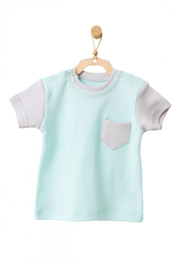 Andywawa Erkek Bebek Mint Rengi Cepli Alt Üst Şort Takım AC21772R - 2