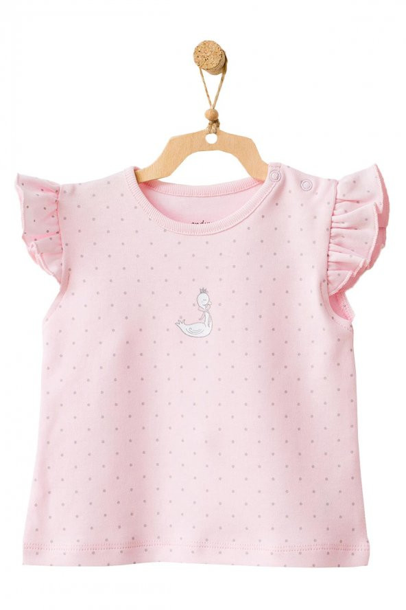 Andywawa Kız Bebek Ördek Desenli Alt Üst Şort Takım AC21798R - 2