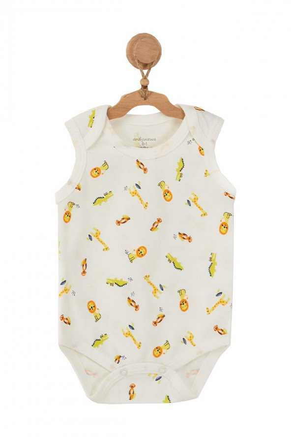 Andywawa Erkek Bebek Hayvan Motifli 2li Body AC22534 - 3
