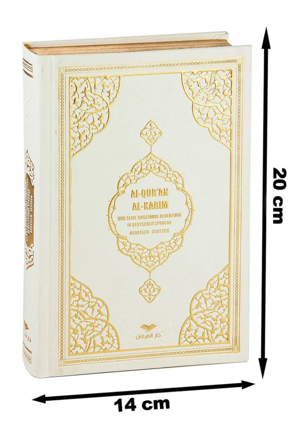 Almanca Mealli Hafiz Boy Kuran - Beyaz - Resim 2