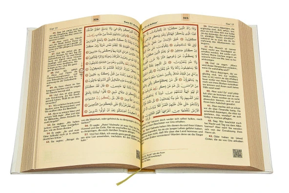 Almanca Mealli Hafiz Boy Kuran - Beyaz - Resim 4