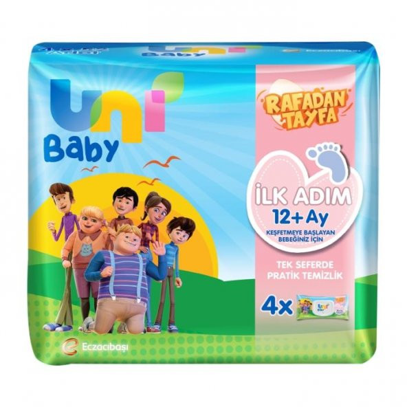 Uni Baby Islak Havlu 4x52 li İlk Adım Rafadan Tayfa - 1