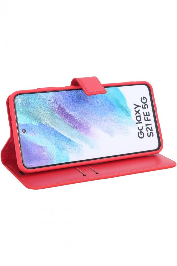 Samsung Galaxy S21 FE Uyumlu Cüzdanlı ve Kapaklı Kılıf - 12