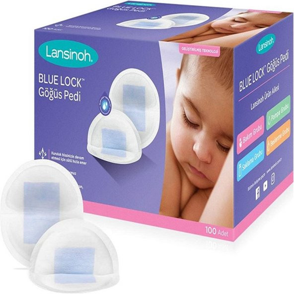 Lansinoh Blue Lock Göğüs Pedi 100 Adet - 1