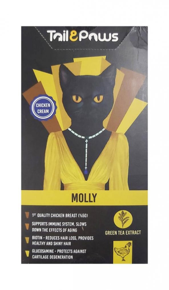 Tail Paws Molly Tavuklu Sıvı Kedi Ödülü 15gr (5li)