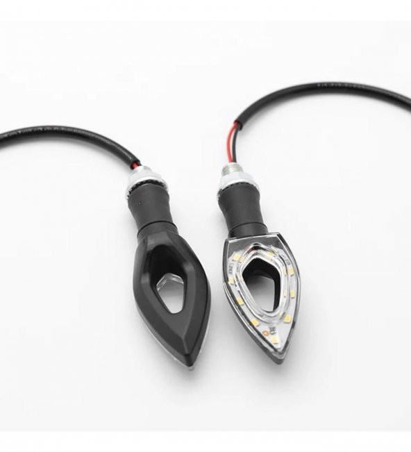 MOTOSİKLET ÜNİVERSAL LED SİNYAL BEYAZ CAMLI - 2