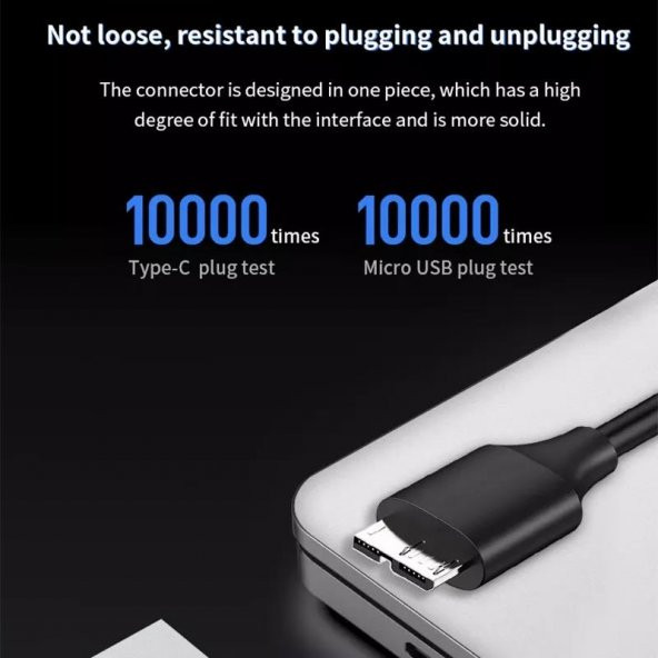 PrimeX PX-610 1.5 Metre TYPE C to Micro USB B Kablo, Type C Harici Harddisk kablosu, Type C Micro b Kablo, Type C USB b Kablo - 6