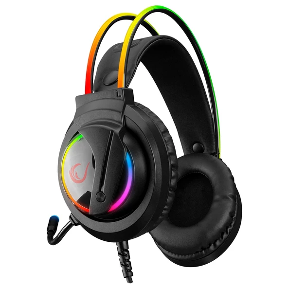 RAMPAGE RM-K17 X-MONARCH SİYAH USB 7.1 RGB HEADBAND GAMING MİKROFONLU OYUNCU KULAKLIĞI - 2