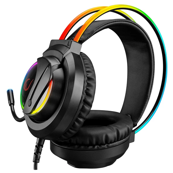 RAMPAGE RM-K17 X-MONARCH SİYAH USB 7.1 RGB HEADBAND GAMING MİKROFONLU OYUNCU KULAKLIĞI - 4