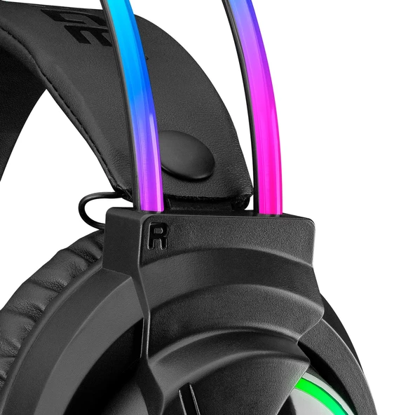 RAMPAGE RM-K17 X-MONARCH SİYAH USB 7.1 RGB HEADBAND GAMING MİKROFONLU OYUNCU KULAKLIĞI - 5
