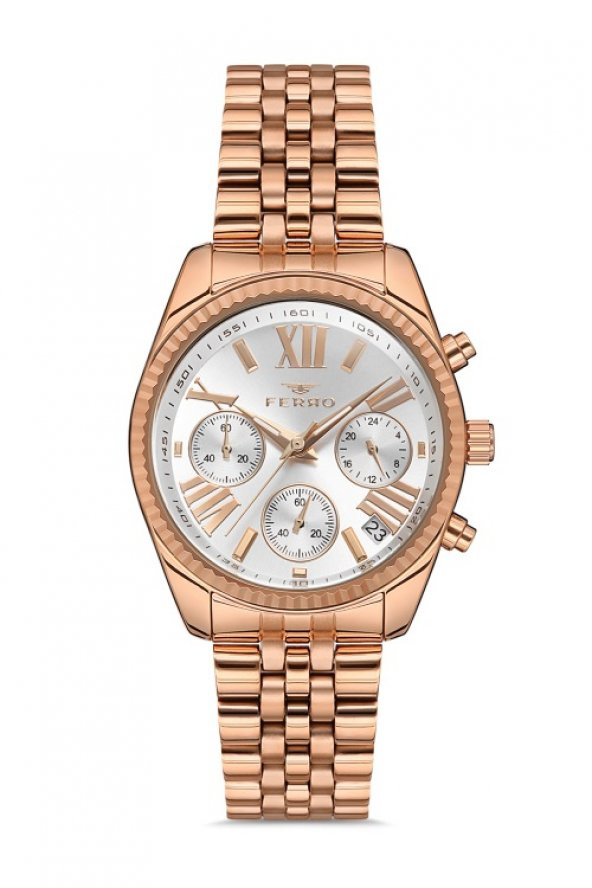 Ferro FM21172A-C Rose Çelik Kordon 36 mm Kadın Kol Saati
