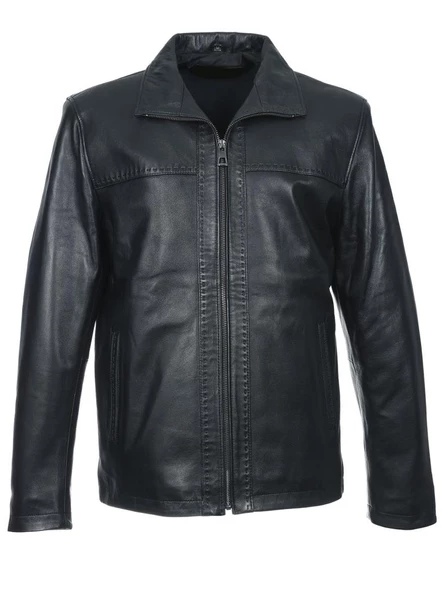 Punto Dikişli Klasik Spor Erkek Deri Mont Siyah Renk - 7