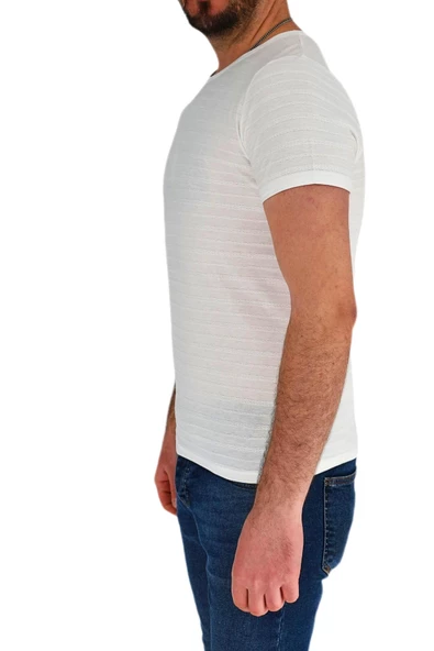 Erkek Sıfır Yaka Tişört T-750 BGL-ST01836 - 5