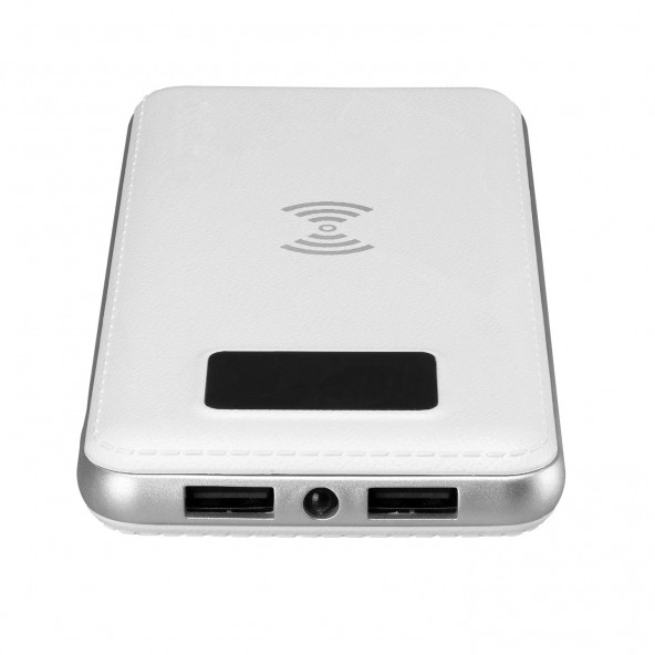 S-link IP-G10W 10000mAh LCD Göstergeli Kablosuz Powerbank Beyaz Taşınabilir Pil Şarj Cihazı - 2