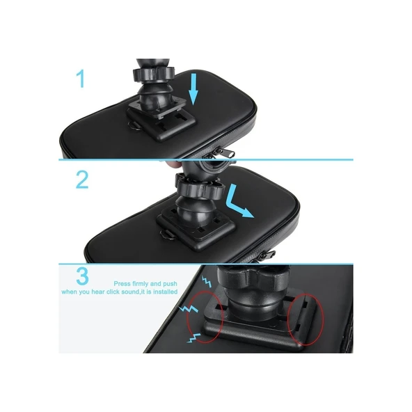 Bisiklet Motosiklet Scooter Atv Telefon Tutucu Fermuarlı Ayna - Resim 4