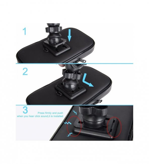 BİSİKLET MOTOSİKLET SCOOTER ATV TELEFON TUTUCU FERMUARLI AYNA BAĞLANTILI - 3