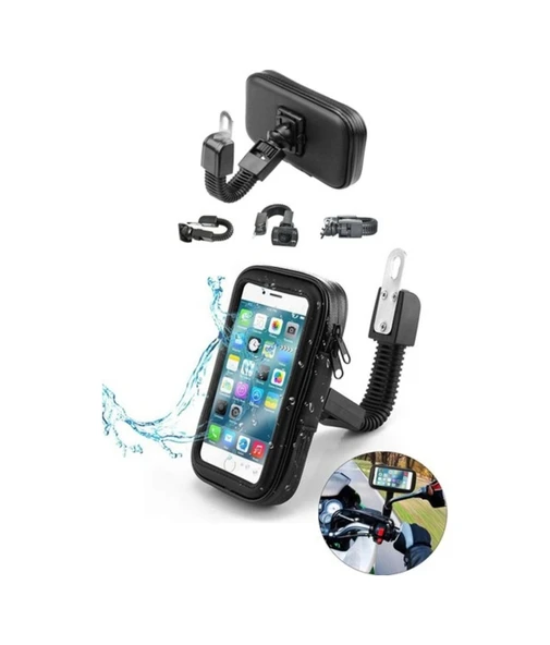 Bisiklet Motosiklet Scooter Atv Telefon Tutucu Fermuarlı Ayna - Resim 8