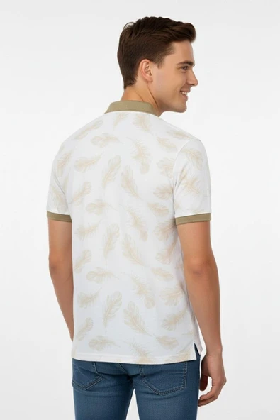 Erkek Yaprak Desenli Polo Yaka Tişört BGL-ST00524 - 7