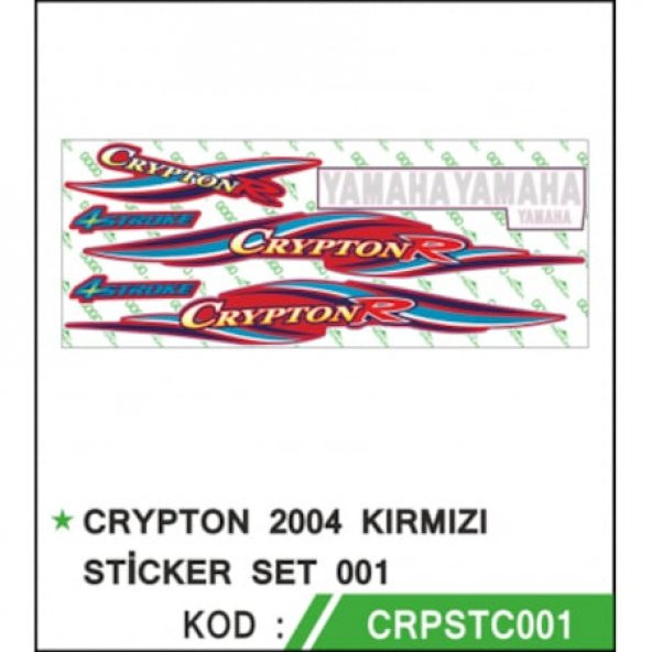 YAMAHA CRYPTON 2004 KIRMIZI STİCKER SETİ KOMPLE ÇIKARTMA