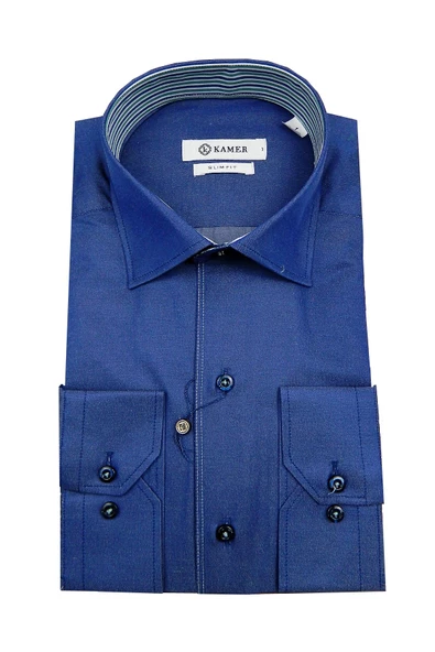 Erkek Slim Fit Gömlek Kombinli 7670 007670 - Resim 2