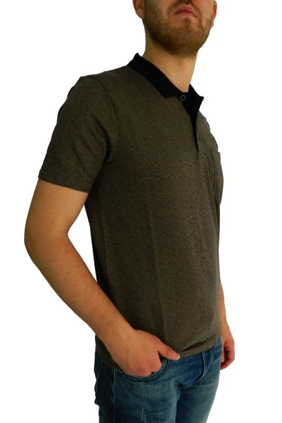 Erkek Polo Yaka Cepli Jakar Tişört Bgl-st01056 - Resim 7
