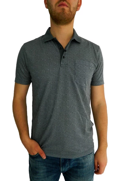 Erkek Polo Yaka Cepli Jakar Tişört Bgl-st01056 - Resim 2