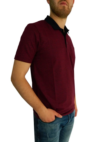 Erkek Polo Yaka Cepli Jakar Tişört Bgl-st01056 - Resim 5