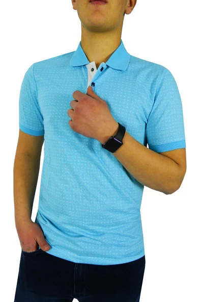 NAYKI ERKEK POLO YAKA JAKARLI T-SHİRT 19072 BGL-ST01042 - Resim 2