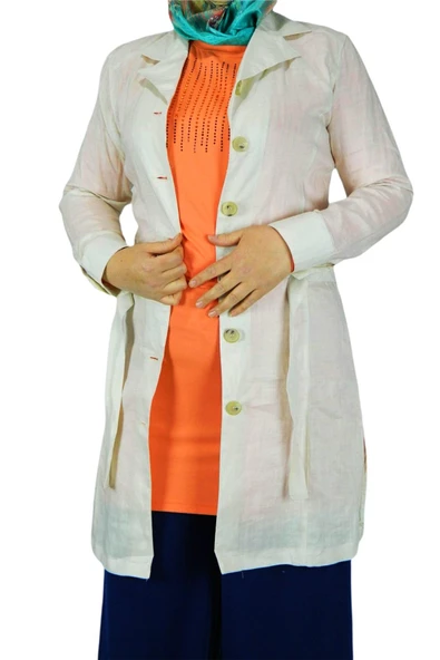 Kadın Kemerli Keten Tunik EFL3176 - Resim 5